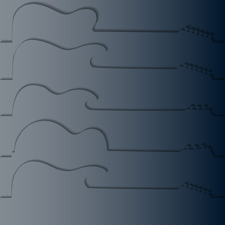 Guitars silhouette on a advertising card, vector illustrationのイラスト素材