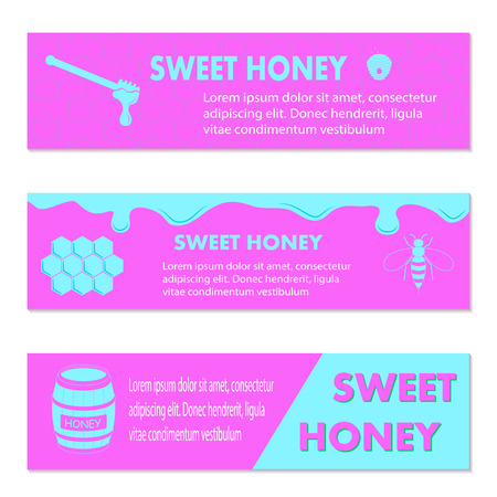 Honey banner for exhibitions, posters and other, illustrationのイラスト素材