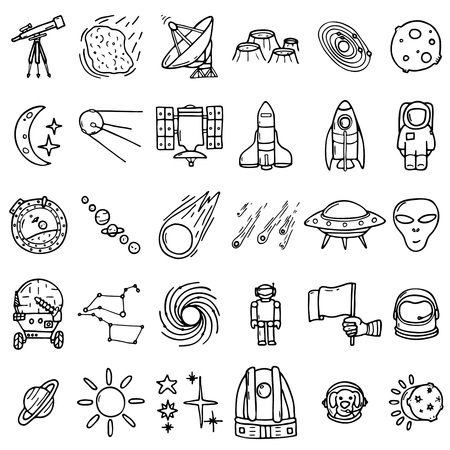 Space icons set illustration.のイラスト素材