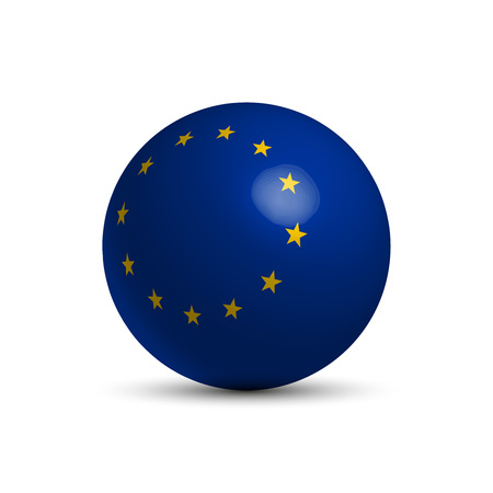 Flag of Europe on a 3d ballの写真素材