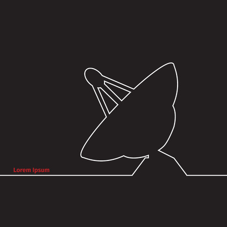 Communication antenna icon on a black background, vector illustrationのイラスト素材