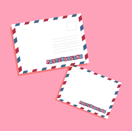 Postcards. Template postcrossing mails to send worldwide.