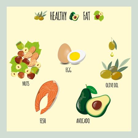 Illustration of a set of products with useful fatのイラスト素材