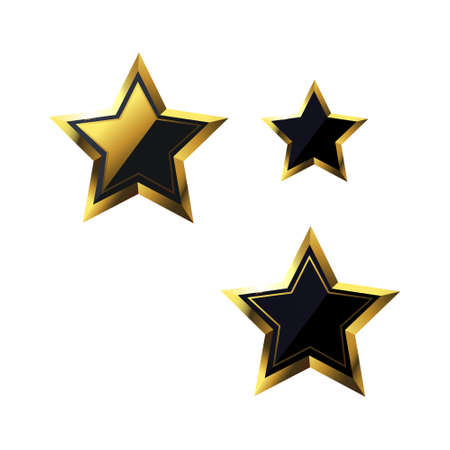 Set of luxury golden stars on a white backgroundのイラスト素材