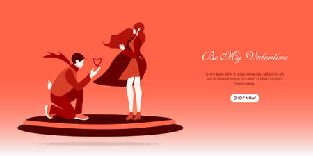 Landing page concept. Valentine's day. ui design. Coupleのイラスト素材