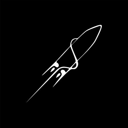Hand-drawn logo illustration of the rocket. vectorのイラスト素材