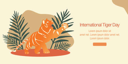 illustration of a background with a tiger. landing page design.のイラスト素材
