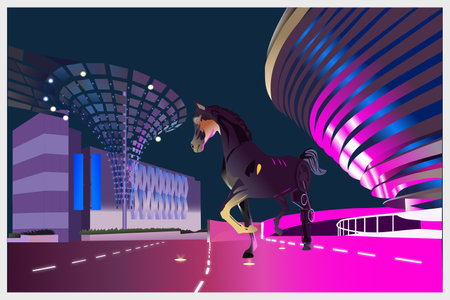 Vector illustration for website, landing page.  The United Arab Emirates. Dubai cityのイラスト素材