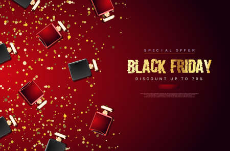 Black Friday sale background shopping and promotion templateのイラスト素材