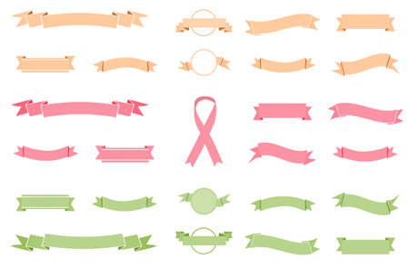 Set of colorful vintage ribbons. Vector template for promo, shopping, and etc.のイラスト素材