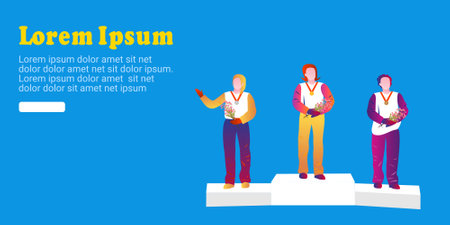 UI design illustration with the faceless men, awards ceremonyのイラスト素材