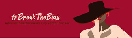 Break The Bias 2022 concept banner background. International women's day. Raise awareness against bias.のイラスト素材