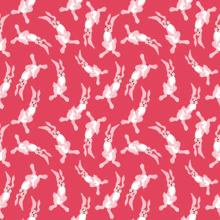 Vector boho color background for Easter card with the bunnies. Happy Easter banner,  greeting card, poster.のイラスト素材