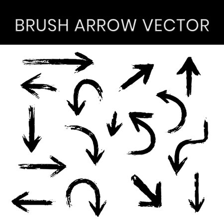 Set of hand drawn vector arrows. Black and white grunge arrows.のイラスト素材
