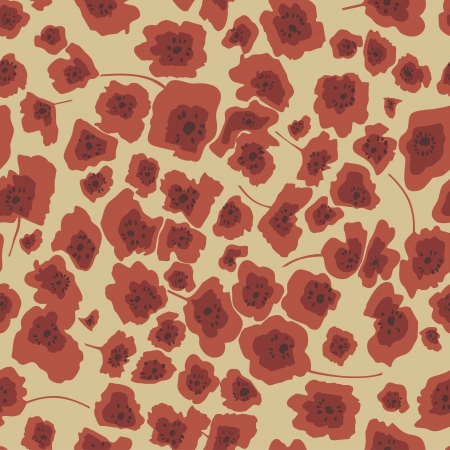 Seamless pattern with red flowersのイラスト素材