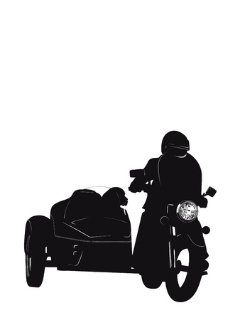 Biker With Dogのイラスト素材