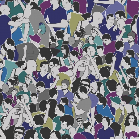 Crowd Seamless Patternのイラスト素材
