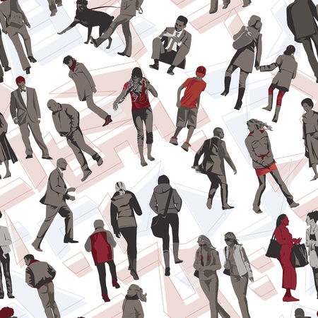 Walkers seamless backgroundのイラスト素材