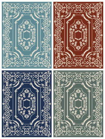 Big Area Carpet Design in 4 color variationsのイラスト素材