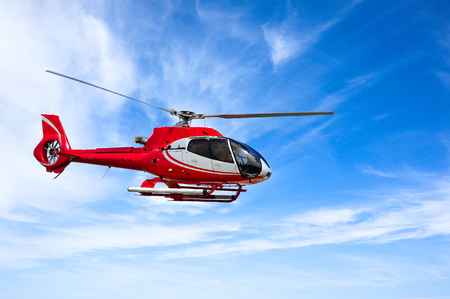 Helicopter in flightの写真素材