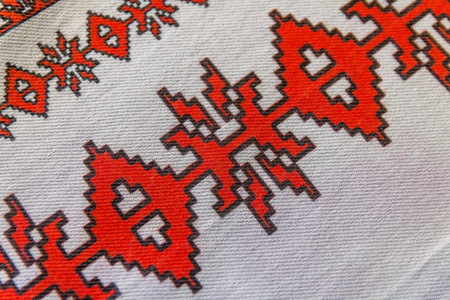 traditional romanian embroideryの写真素材