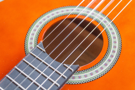 classical guitar shot in a bohemian way