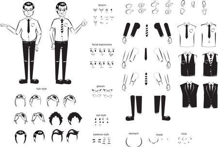 illustration graphic vector whiteboard character asset for animation and presentation to promotion businessのイラスト素材