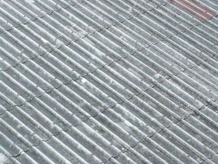 Seamless pattern of gray corrugated tile element of old roof.の写真素材