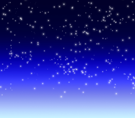 White asterisk star luminous falling in a winter night background. Design pattern of starlight shining in the dark.の写真素材