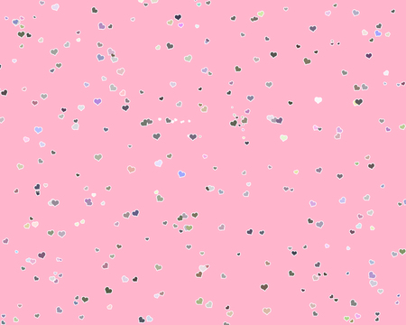 Illustration of cute little hearts valentine party pattern on pink background. Pattern design for fabric, textile, fashion design, gift wrapping paper, Tone Screen; wallpaper etc.の写真素材