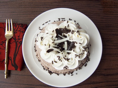 Delicious sweet Chocolate Cream Cake.の写真素材