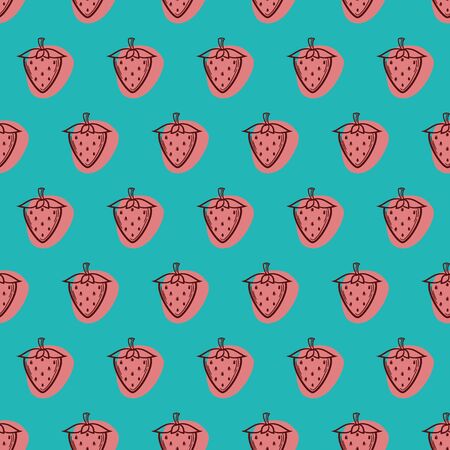 Cute and Fun Strawberry Inspired Seamless Patternの写真素材