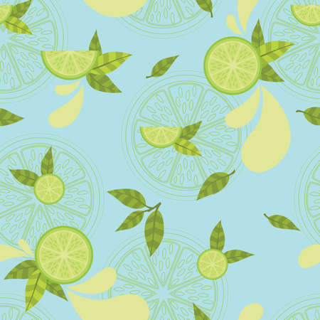 A beautiful seamless surface pattern design inspired the citrus fruit, such as oranges, lemons, lime etc. A lovely, sweet and sour pattern perfect for summer.のイラスト素材