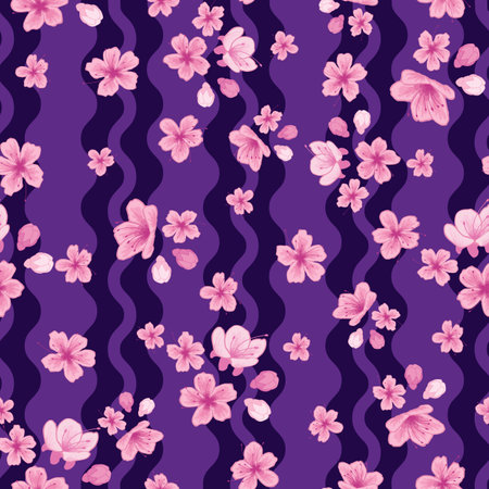 A beautiful seamless surface pattern design inspired by stunning sakura flower. An explosion of pink blossoms.の写真素材
