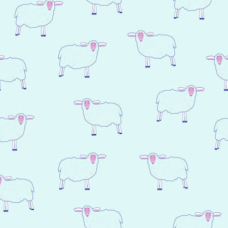 Seamless pattern of lamb. Background of rams. Illustration for textiles and wallpaper.のイラスト素材