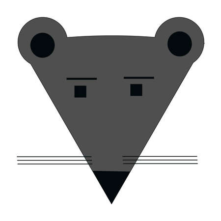 flat icon or icon in the form of a mouse face. Vector illustration.のイラスト素材