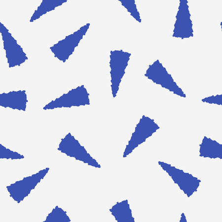 vector seamless pattern of blue silhouette of spruce on white background