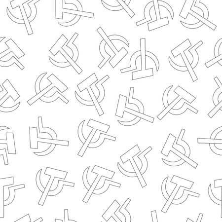 hammer and sickle seamless pattern. Socialism. Vector illustration.のイラスト素材