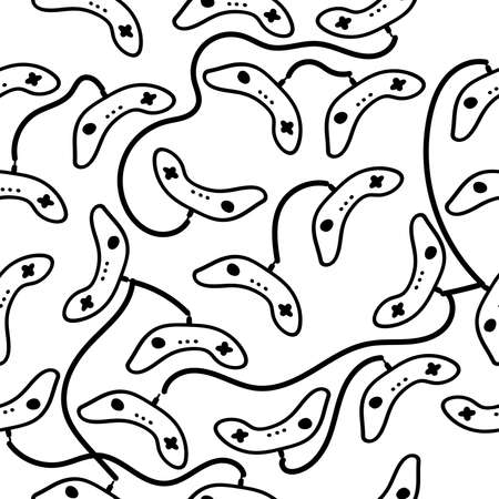 Seamless pattern hand drawn gamepad. Doodle black sketch. Sign symbol. Decoration element. Isolated on white background. Flat design. Vector illustrationのイラスト素材