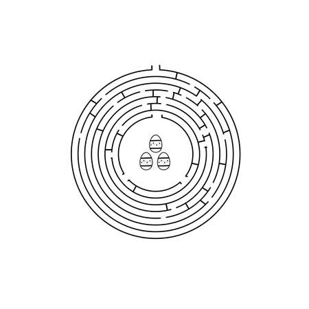 A fun easter game for children. Follow the maze to help the bunny find the chocolate eggsのイラスト素材