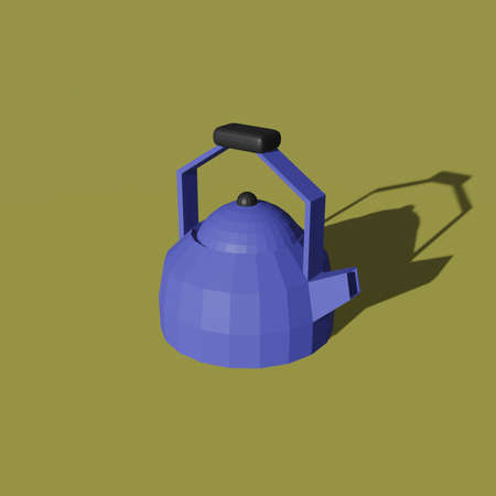 3d render of lowpoly kettle for websites and smmの写真素材