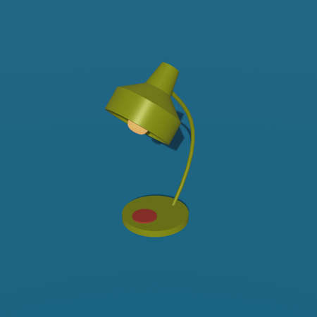 table lamp 3d render. Low poly. Illustration for web pages and iconsの写真素材