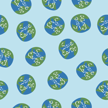 Earth day concept. Human hands holding floating globe in space. Save our planet. Doodle style vector...