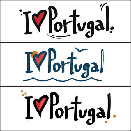 i love portugal. vector lettering on a white background. Collection of letteringのイラスト素材