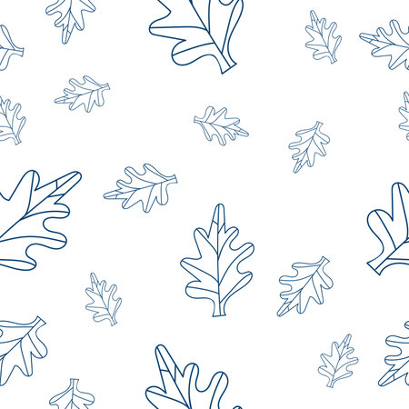 Doodle blue Leaves Decorative Design Isolated Vector Illustration. Doodle Leaves.のイラスト素材