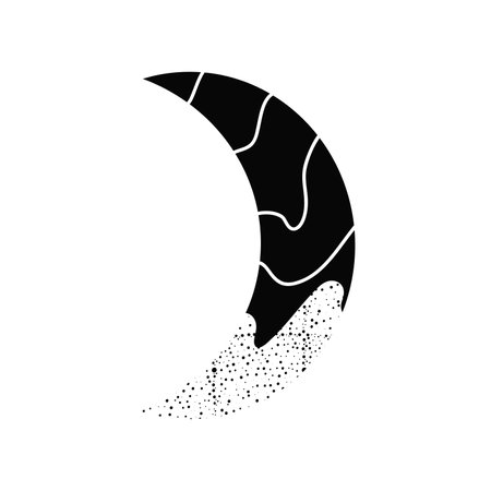 Vintage hand drawn Moon with clouds. Retro illustration face of the sun, sun tattoos, vintage graphics. Vector illustrationのイラスト素材