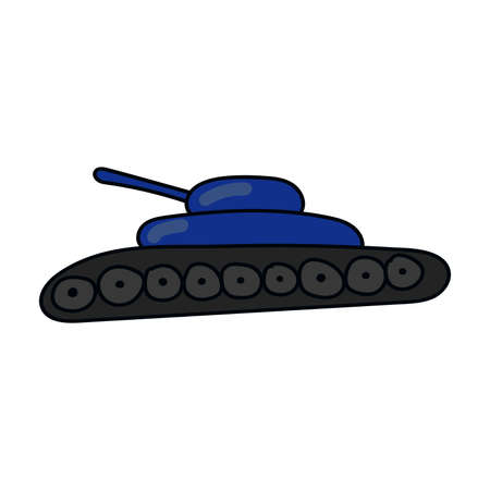 Tank icon in color drawing. Military weapon warのイラスト素材
