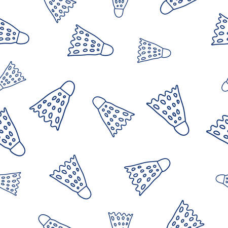 doodle badminton seamless pattern backgroundのイラスト素材