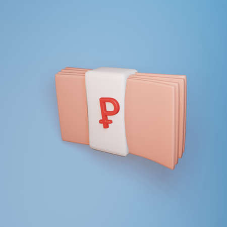 Financial and Technical Data Analysis Graph, tablet pen showing some data close up with 3D render ruble symbol.の写真素材