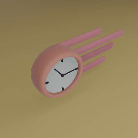 concept of time. analog clock on pastel color background. minimal design for banner, flyer, poster,...